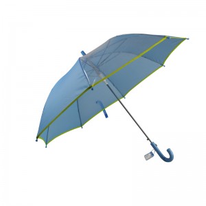 et panel se gennem blå reklamer for paraplyer