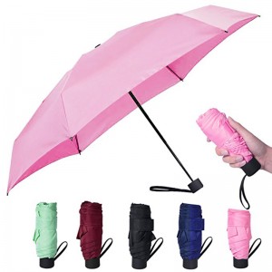 5 fold paraply mini størrelse paraply regn brugerdefineret 5 fold paraply til lady