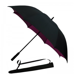 Promo vindtæt dobbeltlag Auto åben golfparaply med logo tilpasset skulder ærme