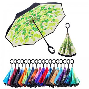 Personaliserede gaver genstandsmanual åben Vindtæt inverteret omvendt blomsterregnparaply