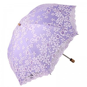2019 fremstiller parasoller snøre paraply 3 fold paraply med træhåndtag