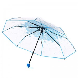 POE-materiale gennemsigtigt salgsfremmende emne 3 fold paraplymanual åben