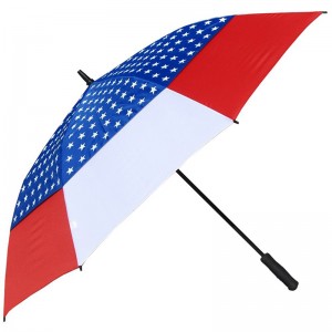 Ny salgsfremmende vare 30 tommer dobbelt stof dobbelt stof Golf paraply med flag udskrivning
