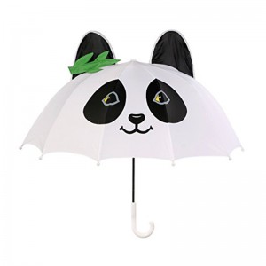 17 tommer sikkert pongee stof auto åbent små børn gunstig panda gave paraply let at bære