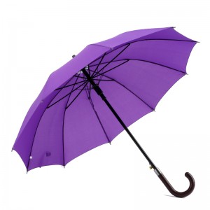 Salgsfremmende bulk købe pongee stof metal ramme automatisk åben lige paraply med brugerdefineret farve